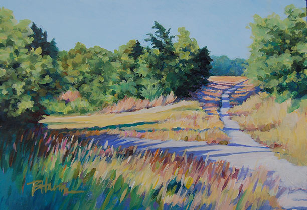 painting of a path through the woods