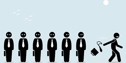 single member of a team walking away